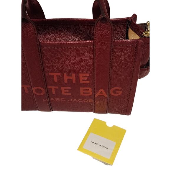 NEW Marc Jacobs Small Leather Tote Bag – Cherry/Gold - Picture 14 of 15